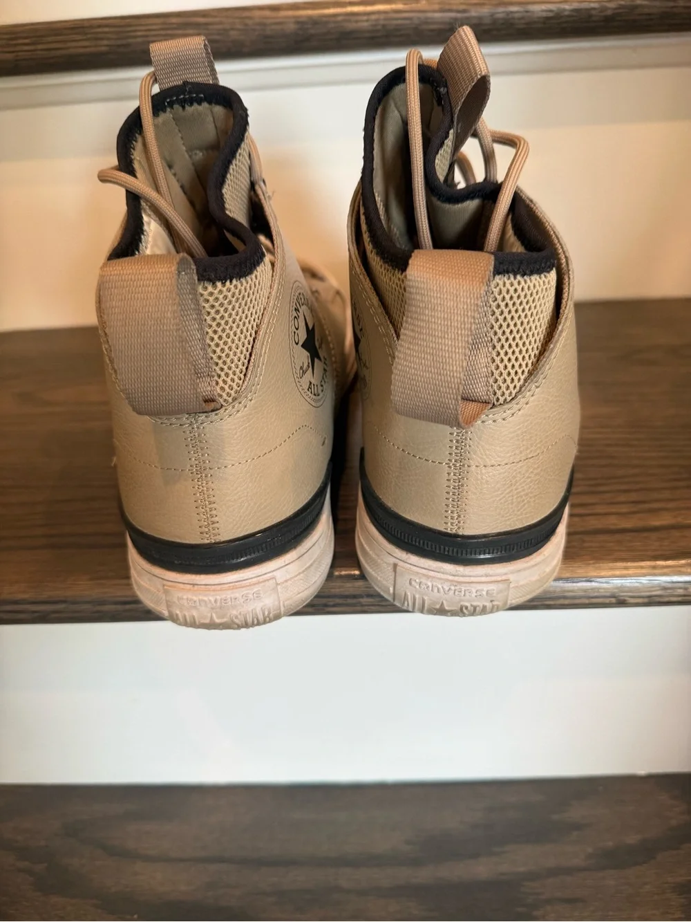 Converse Men's Sneakers in Tan with Black Accents - Picture 3 of 7
